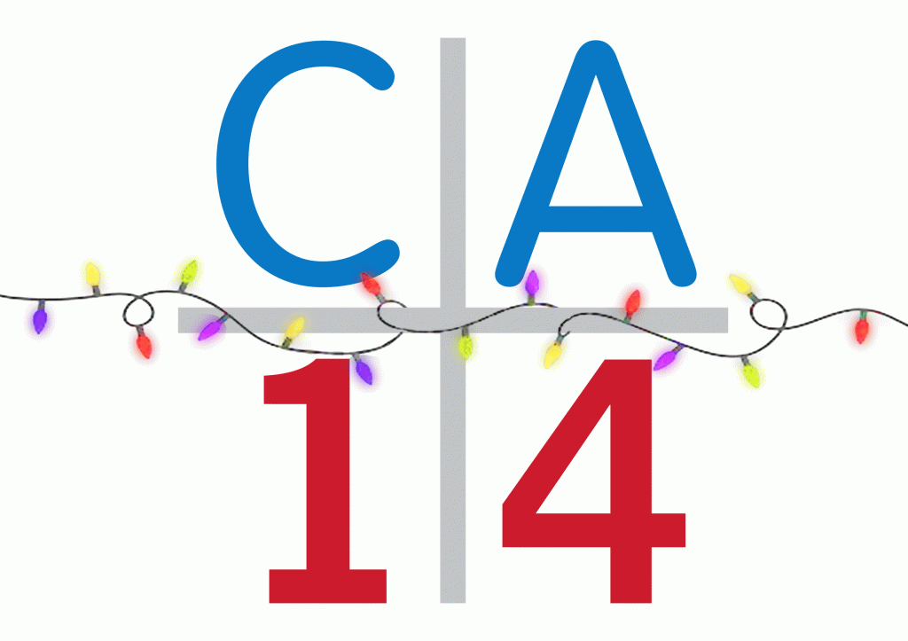CA14 logo with flashing lights over the logo